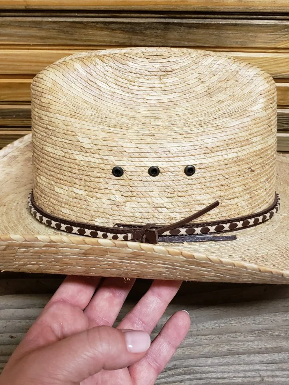 Lone Star Hats Carson 216PLV Palm Leaf Western Cowboy Hat Size 7 1/4
